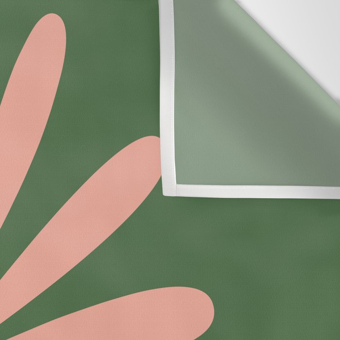 Big Daisy Retro Minimalism in Blush and Green Wall Tapestry Gallery Image 3