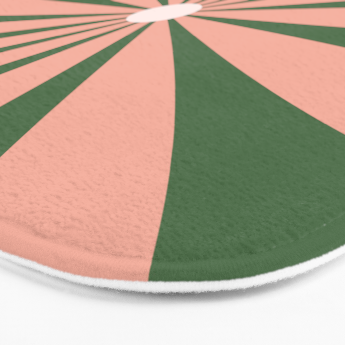 Big Daisy Retro Minimalism in Blush and Green Bath Mat Gallery Image 3
