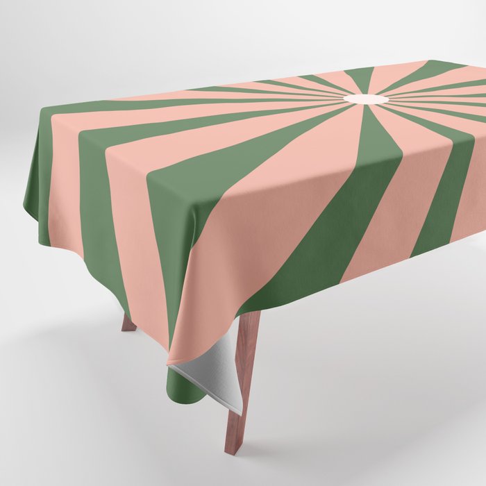 Big Daisy Retro Minimalism in Blush and Green Tablecloth Gallery Image 1
