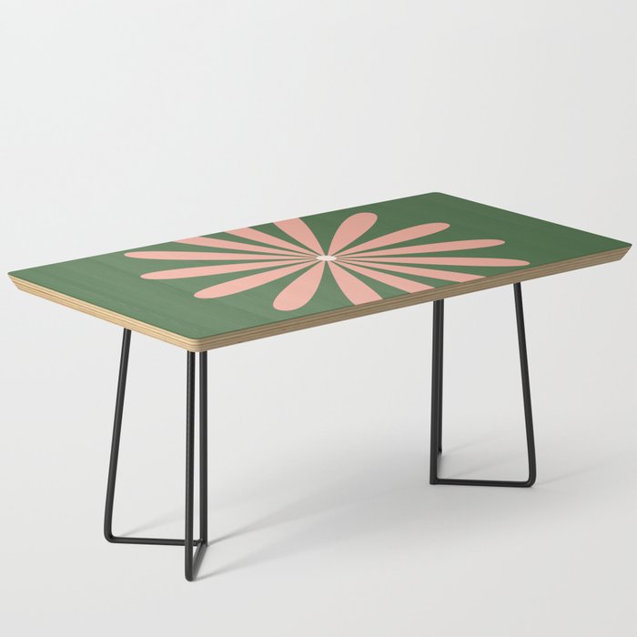 Big Daisy Retro Minimalism in Blush and Green Coffee Table Gallery Image 1