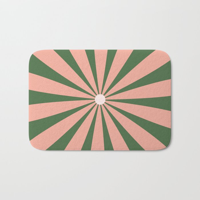 Big Daisy Retro Minimalism in Blush and Green Bath Mat Gallery Image 1