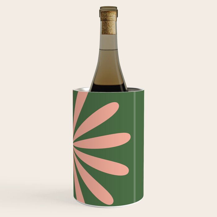 Big Daisy Retro Minimalism in Blush and Green Wine Chiller Gallery Image 3