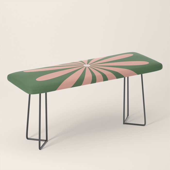 Big Daisy Retro Minimalism in Blush and Green Bench Gallery Image 1