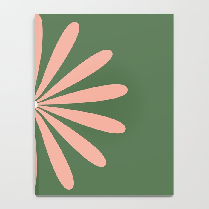 Big Daisy Retro Minimalism in Blush and Green Notebook Gallery Image 4