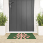 Big Daisy Retro Minimalism in Blush and Green Welcome Mat Gallery Image 3
