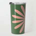 Big Daisy Retro Minimalism in Blush and Green Travel Mug Gallery Image 3