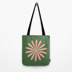Big Daisy Retro Minimalism in Blush and Green Tote Bag Gallery Image 2