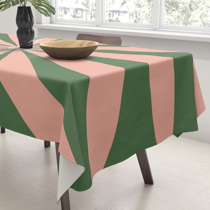 Big Daisy Retro Minimalism in Blush and Green Tablecloth Gallery Image 3
