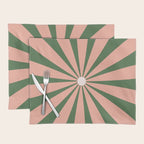 Big Daisy Retro Minimalism in Blush and Green Placemat Gallery Image 1