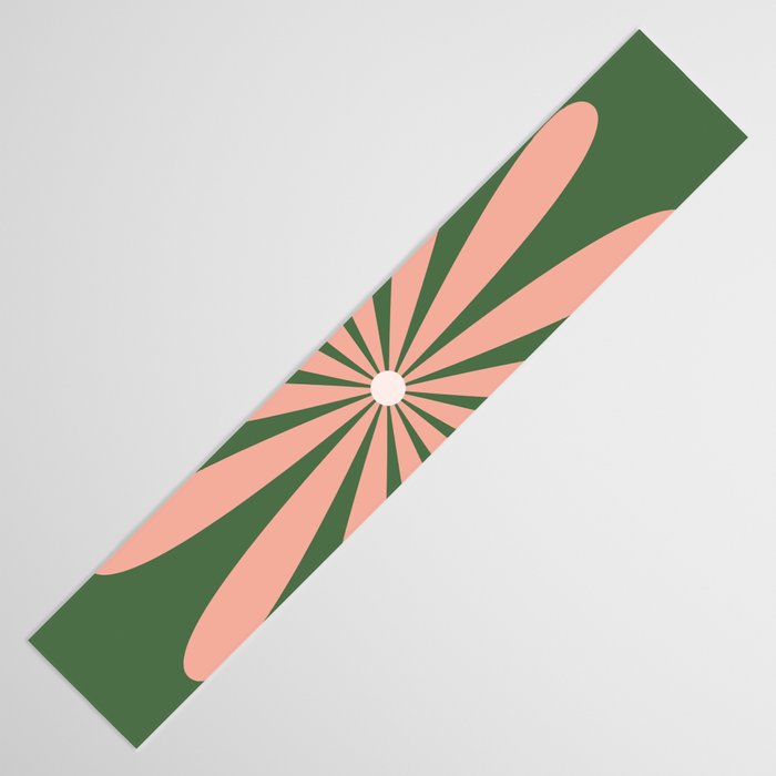 Big Daisy Retro Minimalism in Blush and Green Table Runner Gallery Image 3