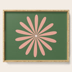 Big Daisy Retro Minimalism in Blush and Green Serving Tray Gallery Image 1