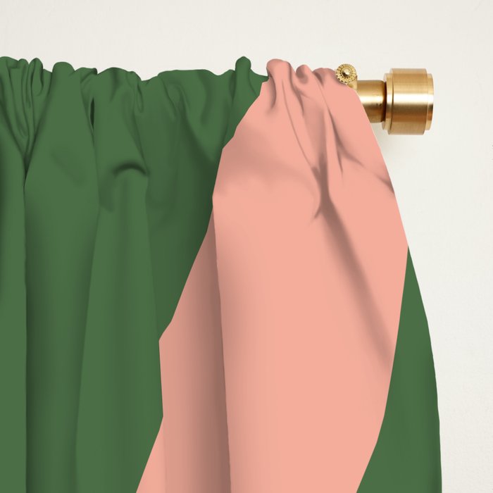 Big Daisy Retro Minimalism in Blush and Green Window Curtain Gallery Image 2