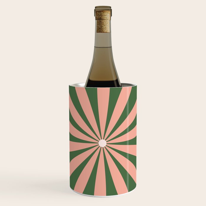 Big Daisy Retro Minimalism in Blush and Green Wine Chiller Gallery Image 1