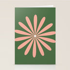 Big Daisy Retro Minimalism in Blush and Green Stationery Card Gallery Image 2