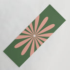 Big Daisy Retro Minimalism in Blush and Green Yoga Mat Gallery Image 1