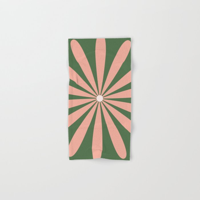 Big Daisy Retro Minimalism in Blush and Green Bath Towel Gallery Image 1