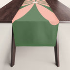 Big Daisy Retro Minimalism in Blush and Green Table Runner Gallery Image 1