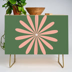 Big Daisy Retro Minimalism in Blush and Green Credenza Gallery Image 1