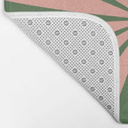 Big Daisy Retro Minimalism in Blush and Green Bath Mat Gallery Image 2