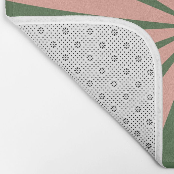 Big Daisy Retro Minimalism in Blush and Green Bath Mat Gallery Image 2
