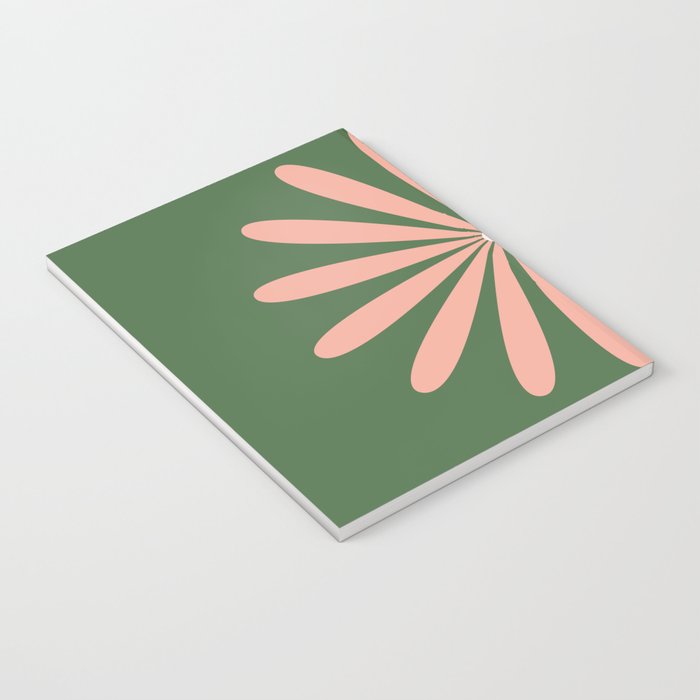 Big Daisy Retro Minimalism in Blush and Green Notebook Gallery Image 3
