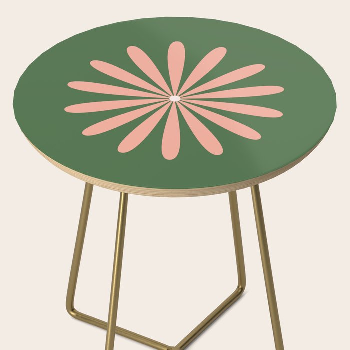 Big Daisy Retro Minimalism in Blush and Green Side Table Gallery Image 2