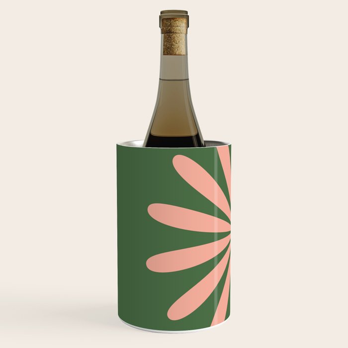 Big Daisy Retro Minimalism in Blush and Green Wine Chiller Gallery Image 2