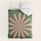 Big Daisy Retro Minimalism in Blush and Green Comforter Gallery Image 6