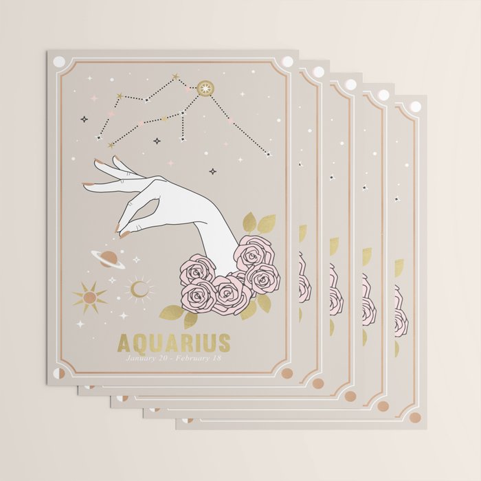 Aquarius Zodiac Sign Wrapping Paper Gallery Image 3