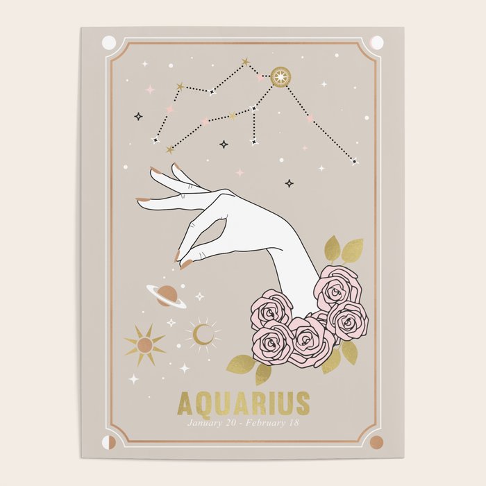 Aquarius Zodiac Sign Poster Gallery Image 1