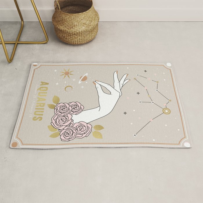 Aquarius Zodiac Sign Rug Gallery Image 1