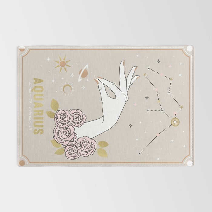 Aquarius Zodiac Sign Rug Gallery Image 2