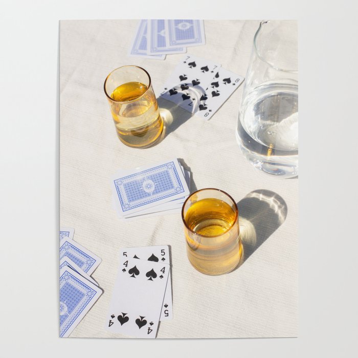 Playing a Game of Cards | Summer Sunshine Outside Games Photography Art Print Poster Gallery Image 1