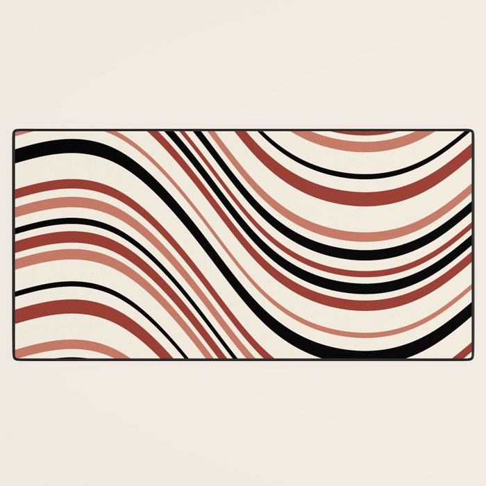 Wavy Stripes XI - Neutral Pink Desk Mat Gallery Image 3