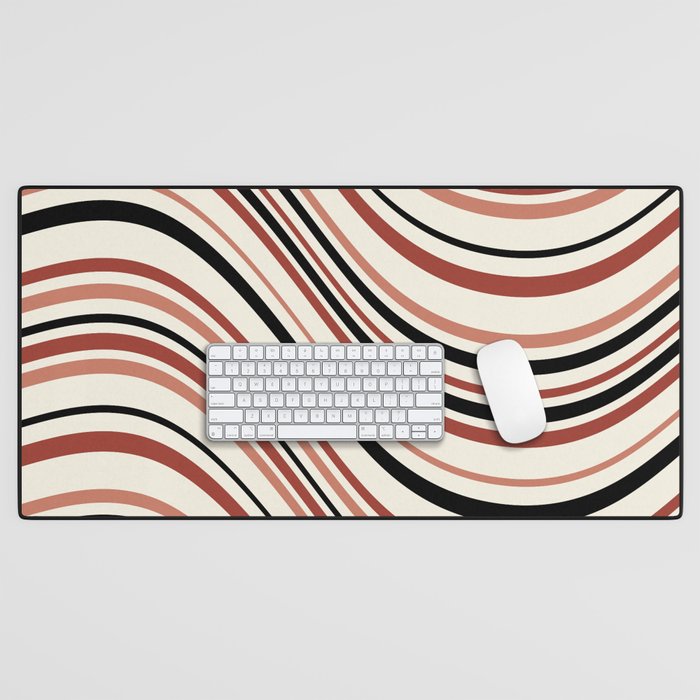Wavy Stripes XI - Neutral Pink Desk Mat Gallery Image 1