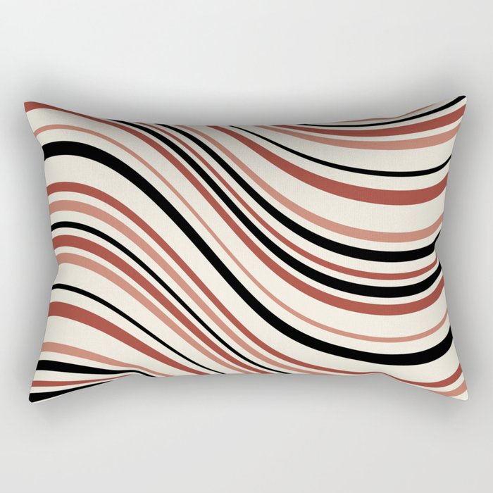 Wavy Stripes XI - Neutral Pink Rectangular Pillow Gallery Image 2