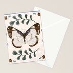 Elegant Watercolor Butterfly with Botanical Frame Stationery Card Gallery Image 2