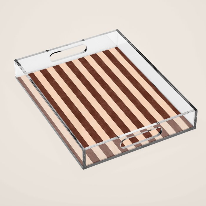 STRIPES 001 M - Cacao Acrylic Tray Gallery Image 1
