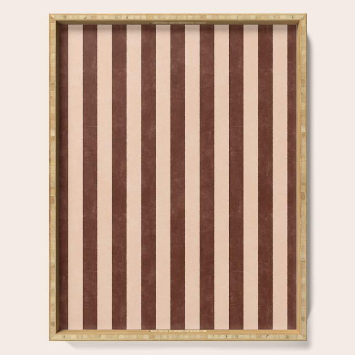 STRIPES 001 M - Cacao Serving Tray Gallery Image 1