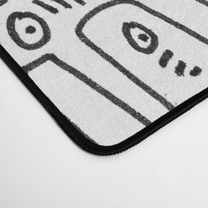 Graffiti Black and White Pattern Doodle Hand Designed Scan Desk Mat Gallery Image 4