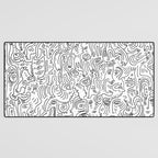 Graffiti Black and White Pattern Doodle Hand Designed Scan Desk Mat Gallery Image 3