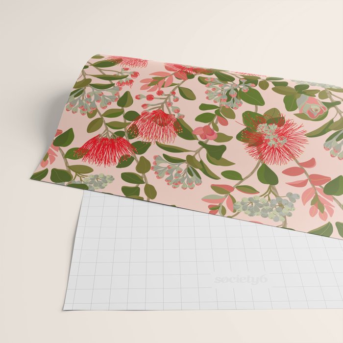 Ohia Lehua Tree on Pink Wrapping Paper Gallery Image 2