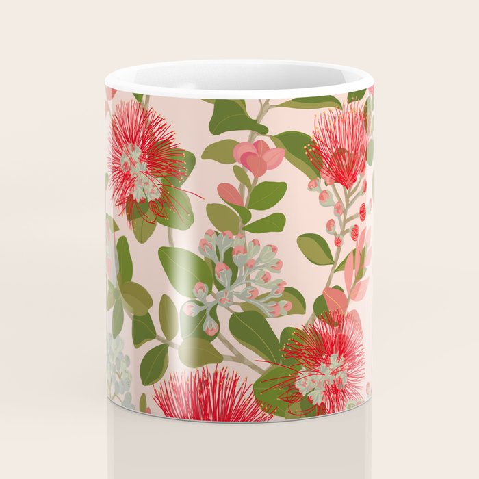 Ohia Lehua Tree on Pink Coffee Mug Gallery Image 4