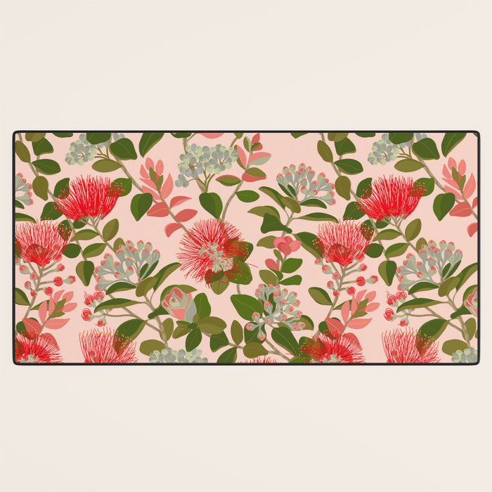 Ohia Lehua Tree on Pink Desk Mat Gallery Image 3