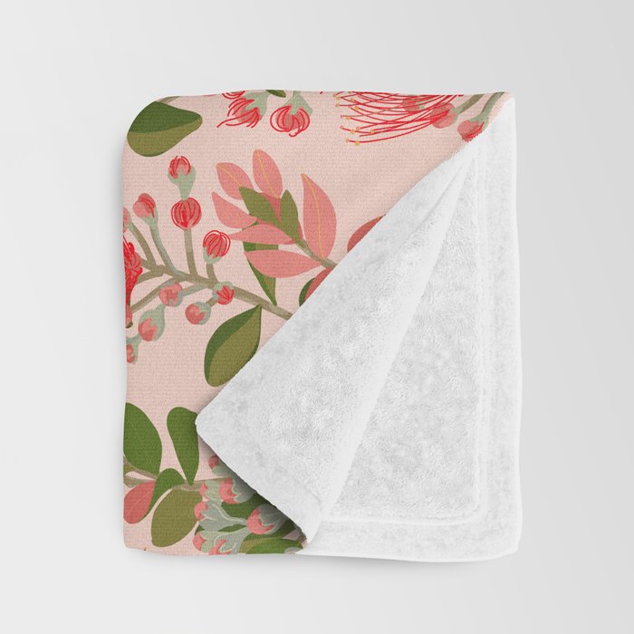 Ohia Lehua Tree on Pink Throw Blanket Gallery Image 3
