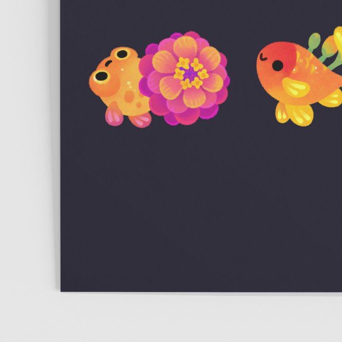 Flower goldfish - dark Poster Gallery Image 3