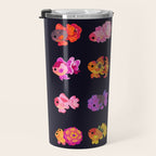 Flower goldfish - dark Travel Mug Gallery Image 3