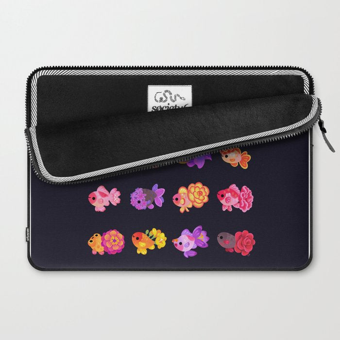 Flower goldfish - dark Laptop Sleeve Gallery Image 2