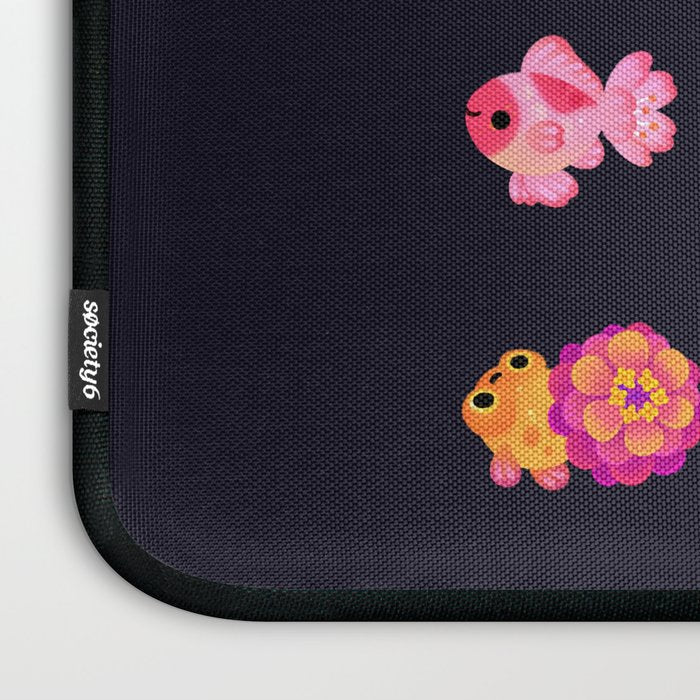 Flower goldfish - dark Laptop Sleeve Gallery Image 3