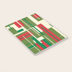 Mid Century Modern Deconstructed Christmas Plaid Pattern in Retro Red, Olive Green, and Xmas Cream Notebook Gallery Image 3